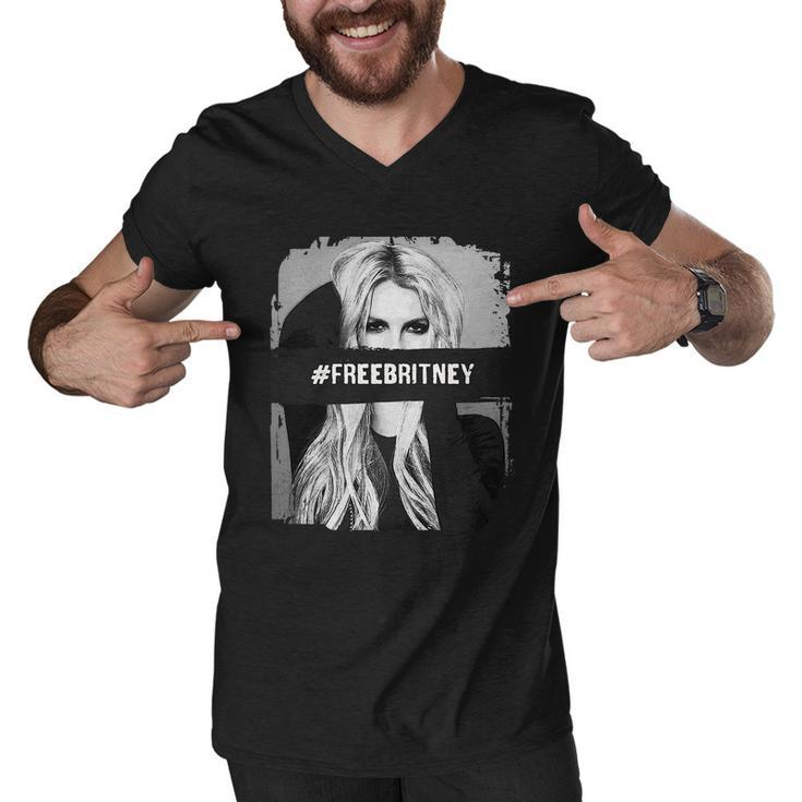 Free Britney Grey Style Men V-Neck Tshirt