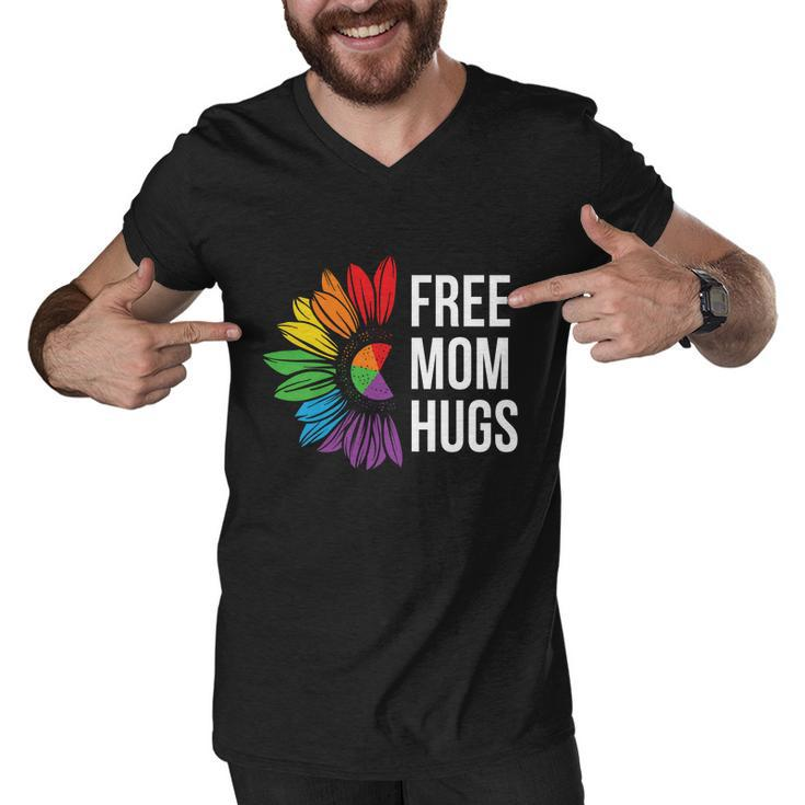 Free Mom Hugs Rainbow Lgbt Pride Month Men V-Neck Tshirt