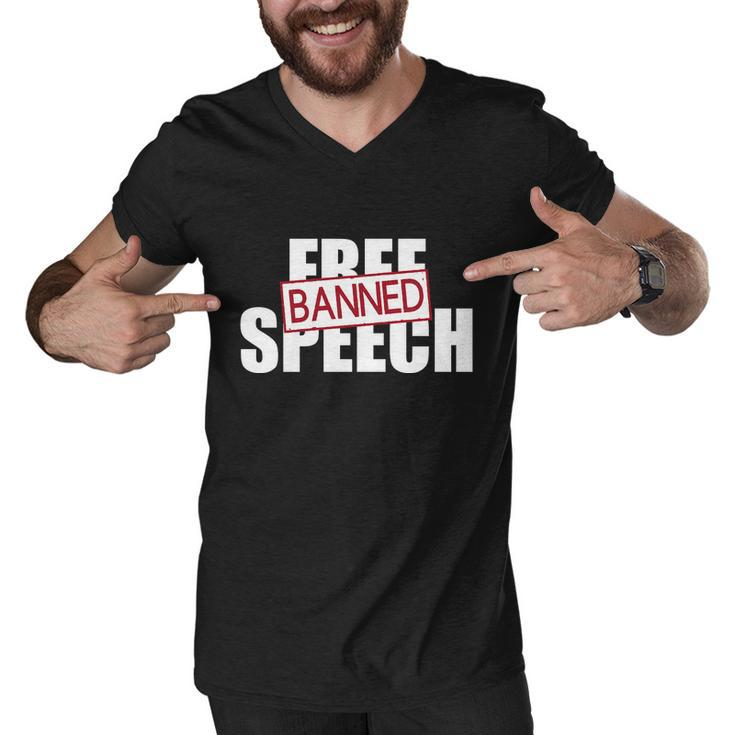 Free Speech Banned Men V-Neck Tshirt