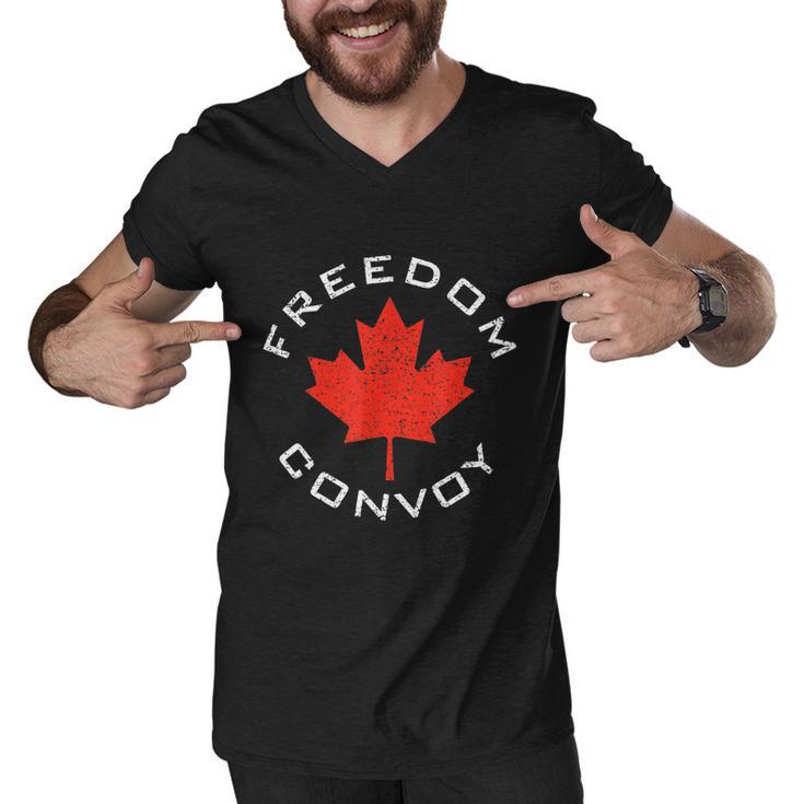 Freedom Convoy 2022 Canadian Trucker Tees Maple Leaf Tshirt Men V-Neck Tshirt