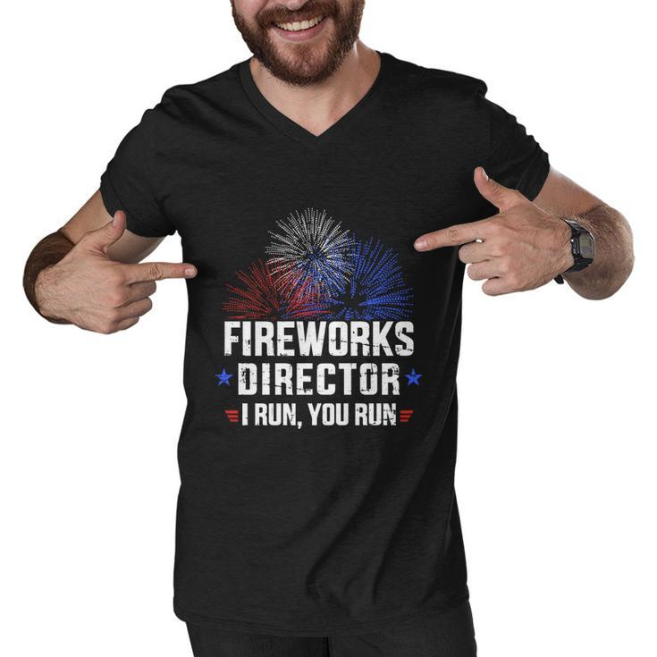 Funny 4Th Of July Fireworks Director I Run You Run V2 Men V-Neck Tshirt