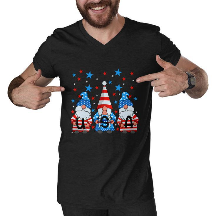 Funny 4Th Of July Gnomes Patriotic American Flag Cute Gnome Meaningful Gift Men V-Neck Tshirt