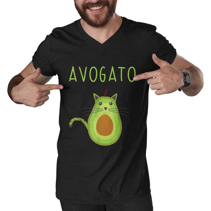 Funny Avogato Cinco De Mayo Gift Cinco De Meow Cat Avocado Gift Men V-Neck Tshirt