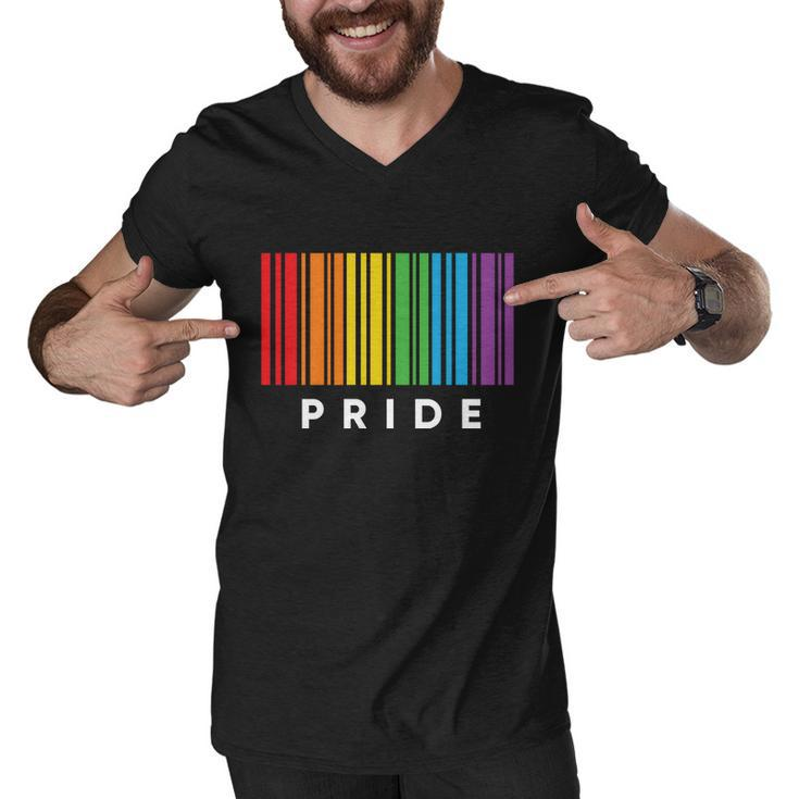 Funny Barcode Gay Pride Lgbt Awareness Pride Month Men V-Neck Tshirt