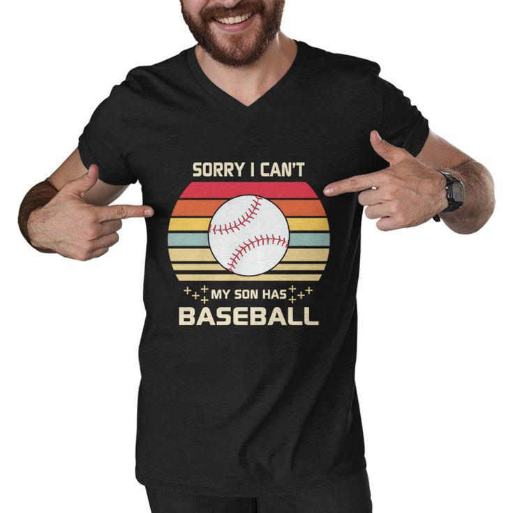 Funny Baseball Mom Funny Baseball Son Funny Baseball Quotes Retro Baseball Men V-Neck Tshirt