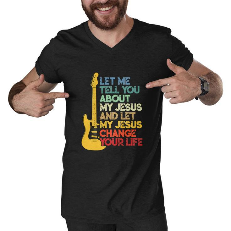 Funny Christian Bible Guitar Player Men V-Neck Tshirt