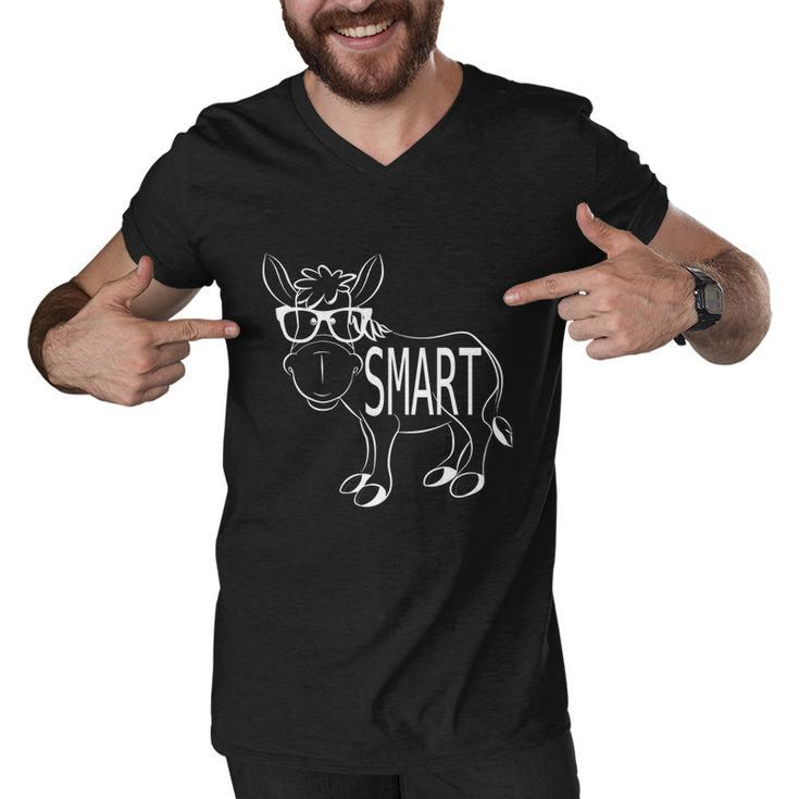 Funny Cute Sarcastic Smart Ass Donkey W Glasses Humorous Gift Men V-Neck Tshirt