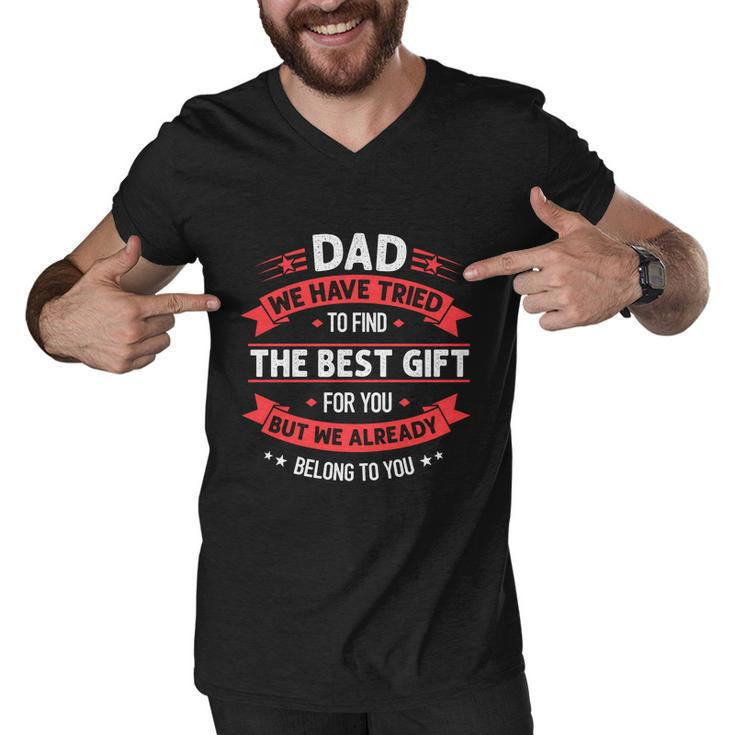 Funny Fathers Day Meaningful Gift Dad From Daughter Son Wife For Daddy Gift Men V-Neck Tshirt