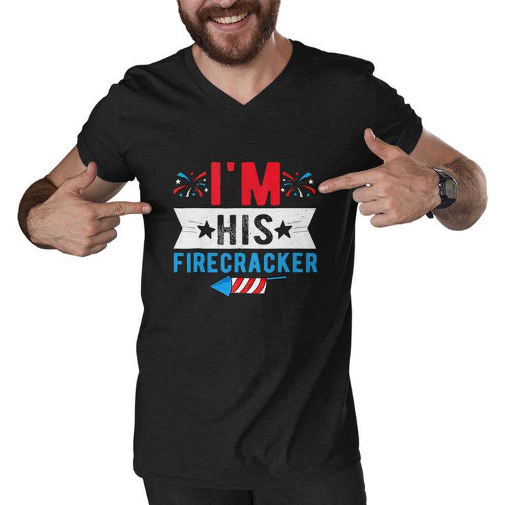 Funny Firecracker Cute 4Th Of July American Flag Men V-Neck Tshirt