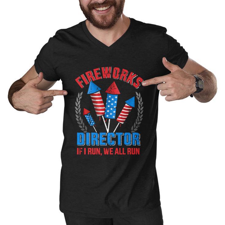 Funny Fireworks Director For Independence Day On 4Th Of July Men V-Neck Tshirt