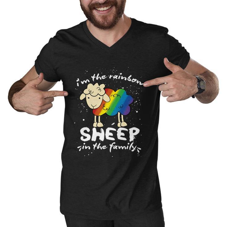 Funny Gay Pride Lgbt Gay Lesbian Im The Rainbow Sheep Gift Men V-Neck Tshirt