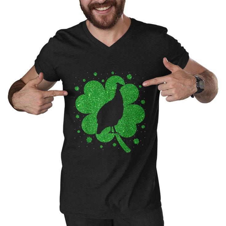 Funny Irish Shamrock Leaf Guinea Fowl Bird St Patricks Day Graphic Design Printed Casual Daily Basic Men V-Neck Tshirt