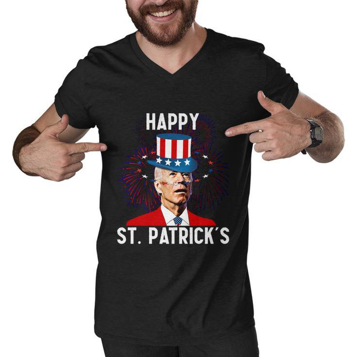 Funny Joe Biden Confused St Patricks Day For Fourth Of July Gift Graphic Design Printed Casual Daily Basic Men V-Neck Tshirt