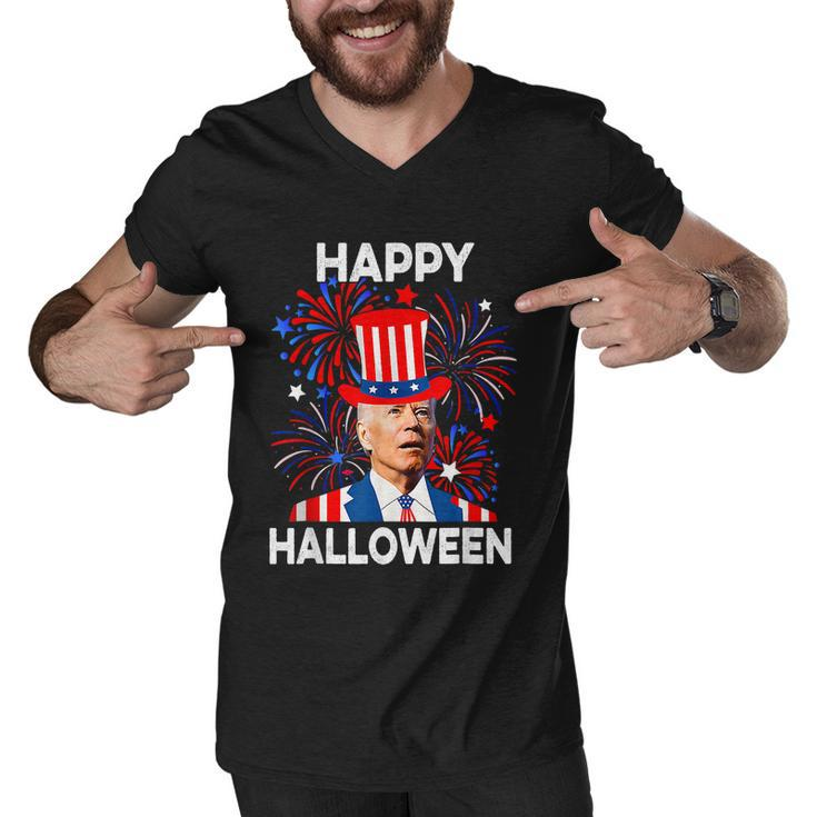 Funny Joe Biden Happy Halloween Confused For 4Th Of July V2 Men V-Neck Tshirt