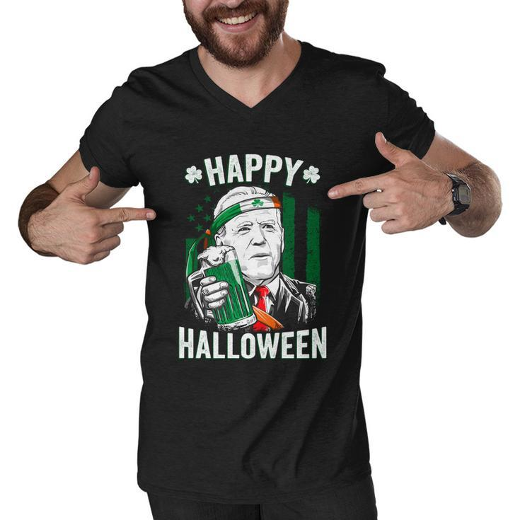 Funny Leprechaun Biden Happy Halloween For St Patricks Day Tshirt Men V-Neck Tshirt