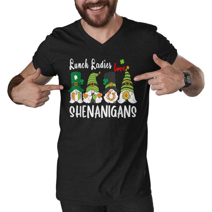 Funny Lunch Ladies Love Shenanigans Gnome St Patricks Day  Men V-Neck Tshirt