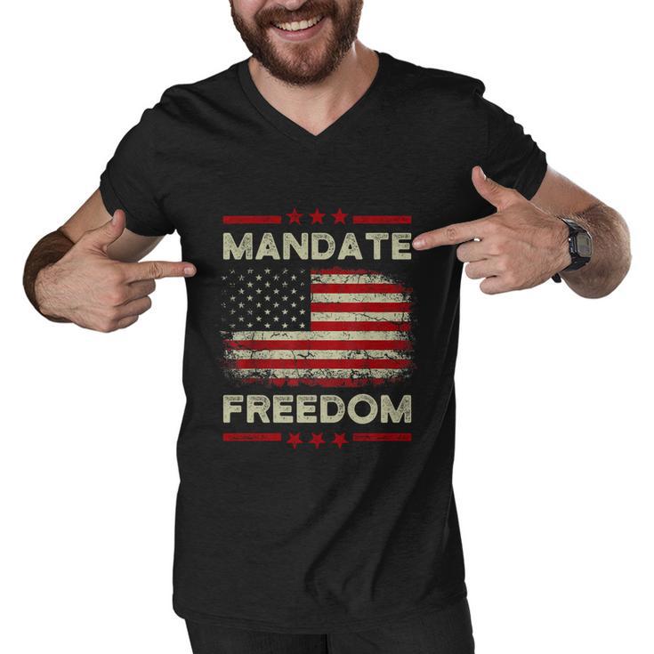 Funny Mandate Freedom Gift American Flag Support Cool Medical Freedom Gift Men V-Neck Tshirt