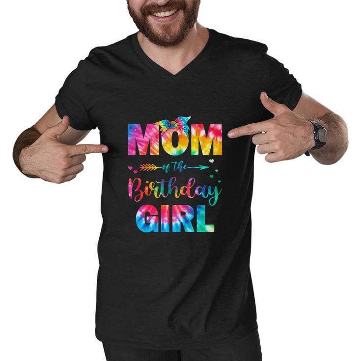 Funny Mom Of The Birthday Girl Mama Tie Dye Men V-Neck Tshirt