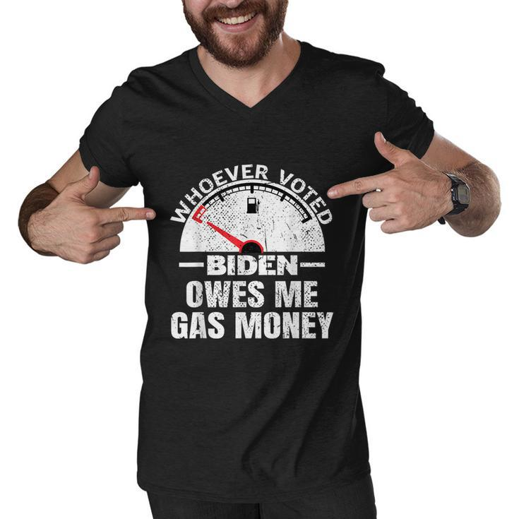 Funny Political Humor Satire Biden Voter Owes Me Gas Money Men V-Neck Tshirt