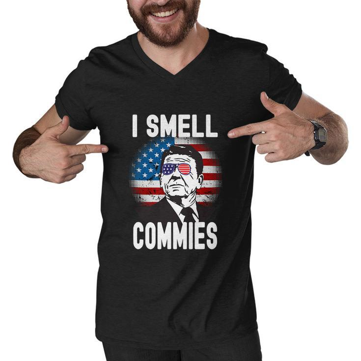 Funny Reagan Political Humor I Smell Commies Reaganomics Men V-Neck Tshirt