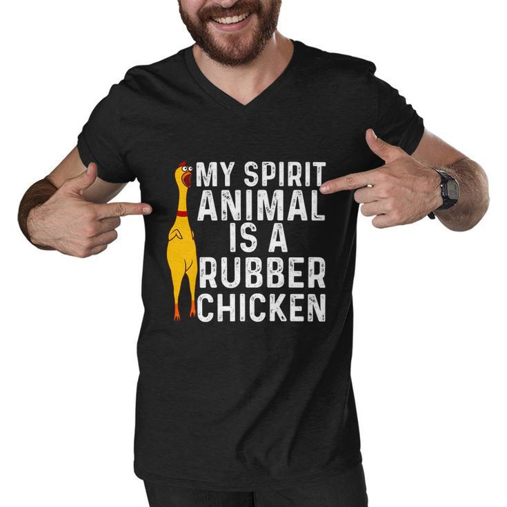 Funny Rubber Chicken Gift Men Women Rubber Chicken Costume Gift Men V-Neck Tshirt