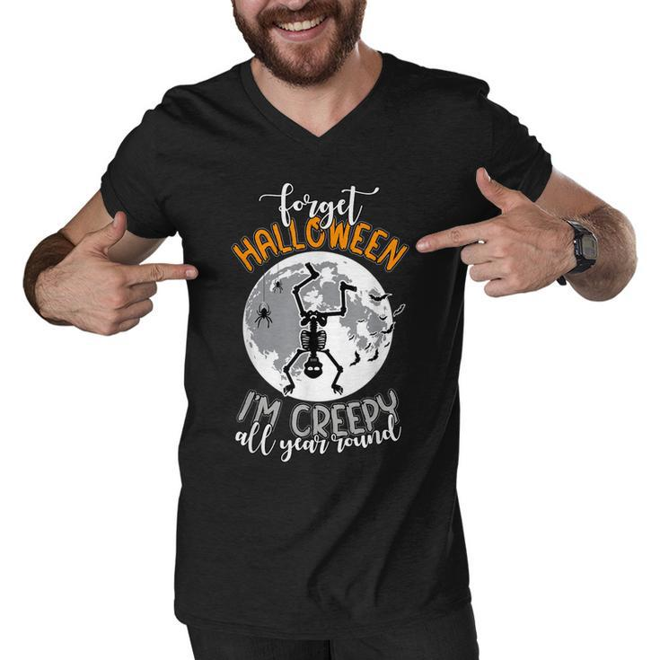 Funny Skeleton Dancing Happy Halloween Creepy Autumn   Men V-Neck Tshirt