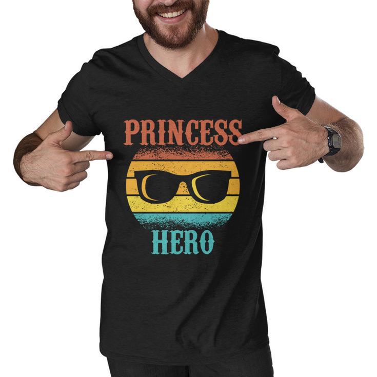 Funny Tee For Fathers Day Princess Hero Of Daughters Great Gift Men V-Neck Tshirt