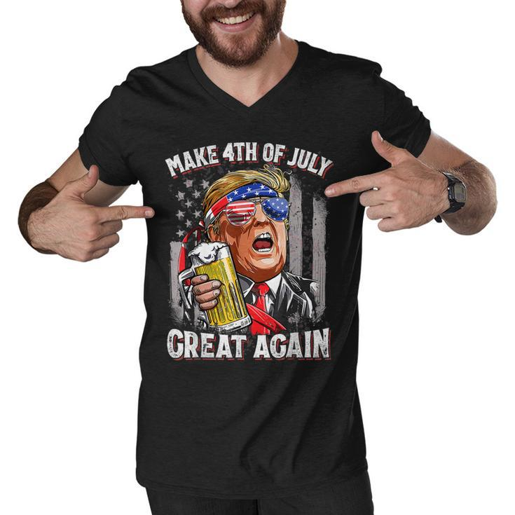 Funny Trump 4Th Of July Make 4Th Of July Great Again 2024  Men V-Neck Tshirt