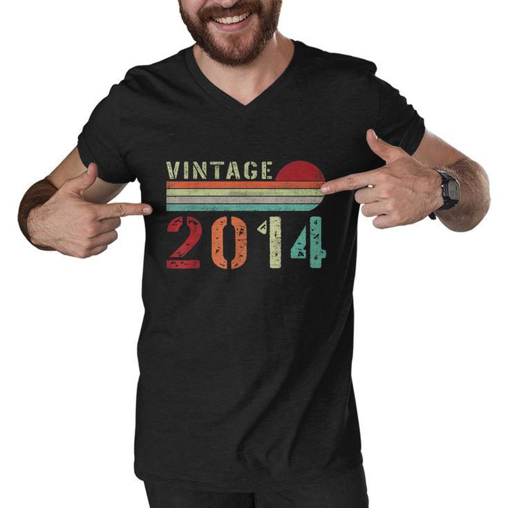 Funny Vintage 2014 Gift Funny 8 Years Old Boys And Girls 8Th Birthday Gift Men V-Neck Tshirt