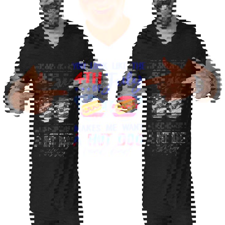 Funny You Look Like The 4Th Of July Makes Me Want A Hot Dog  V2 Men V-Neck Tshirt