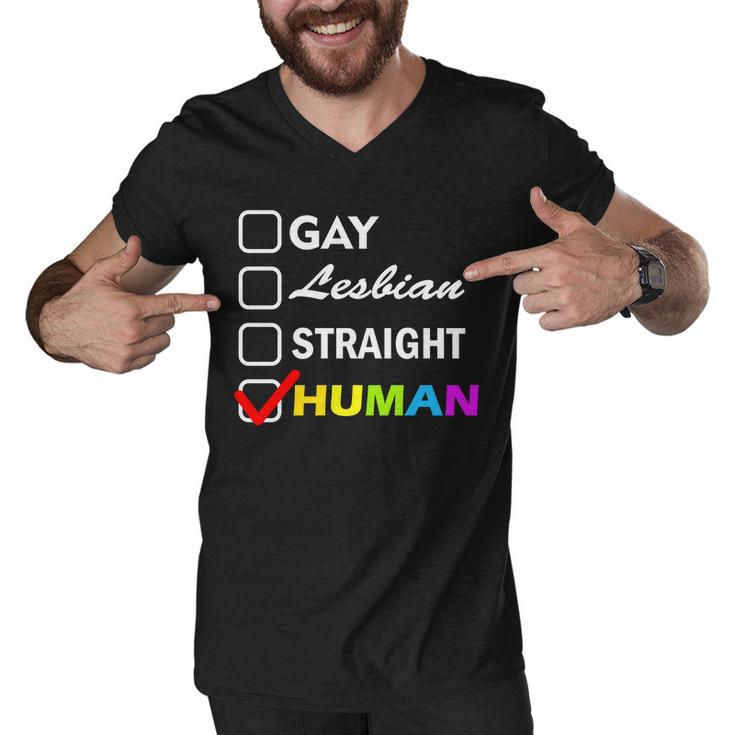 Gay Lesbian Straight Human Tshirt Men V-Neck Tshirt