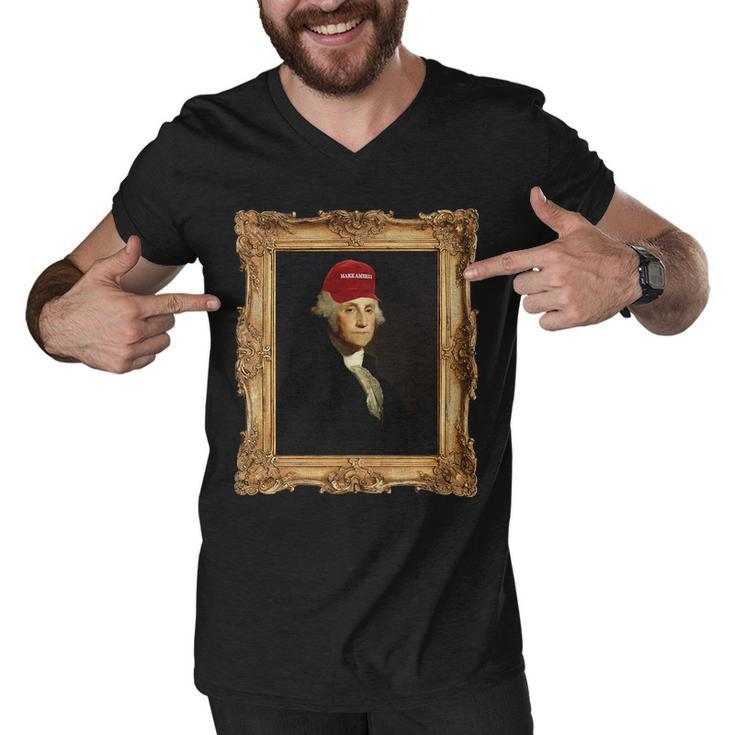 George Washington Make America Portrait Men V-Neck Tshirt