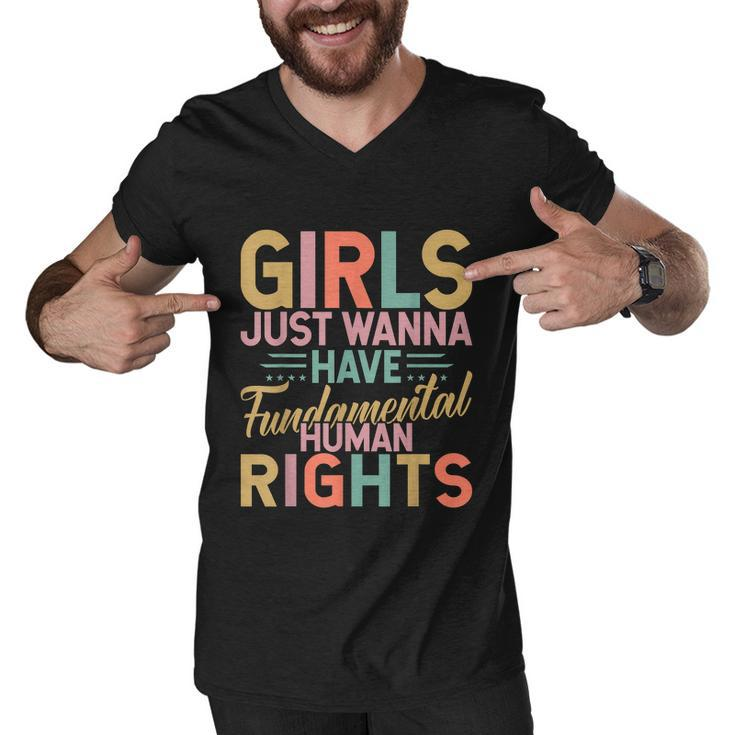 Girls Just Wanna Have Fundamental Human Rights V3 Men V-Neck Tshirt