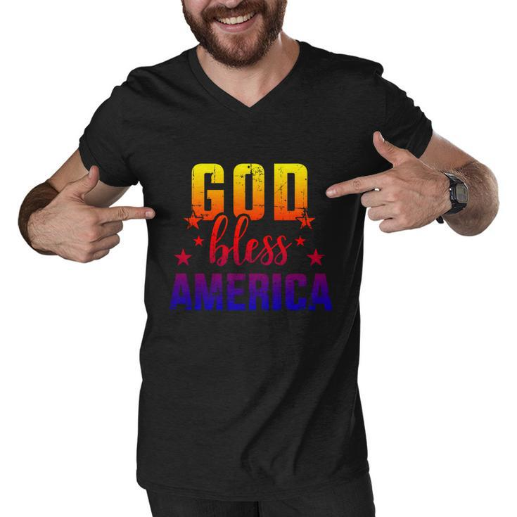 God Bless America For Independence Day On 4Th Of July Pride Cool Gift Men V-Neck Tshirt