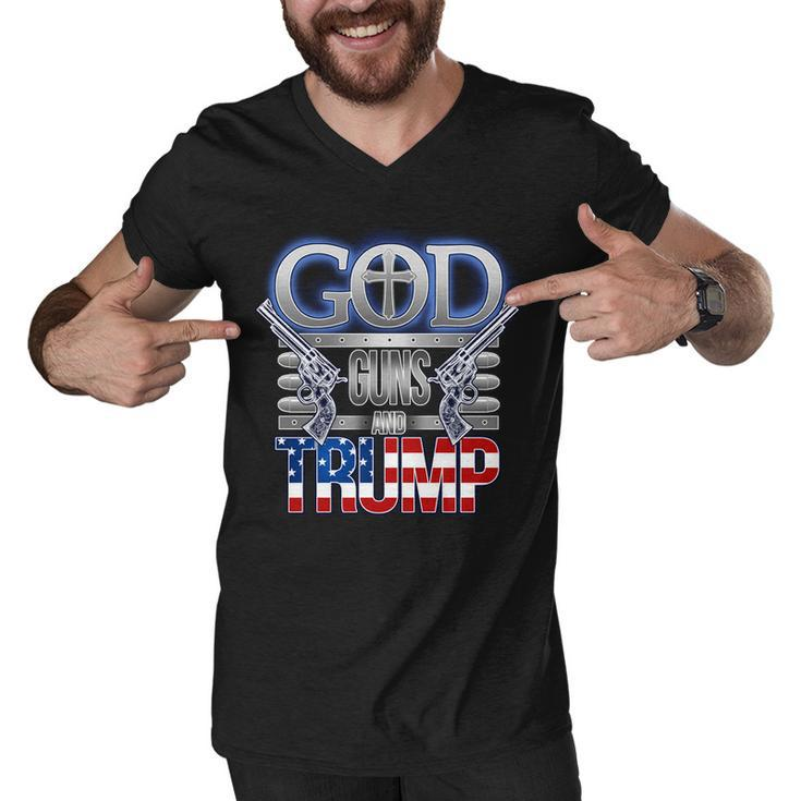 God Guns And Donald Trump Tshirt Men V-Neck Tshirt