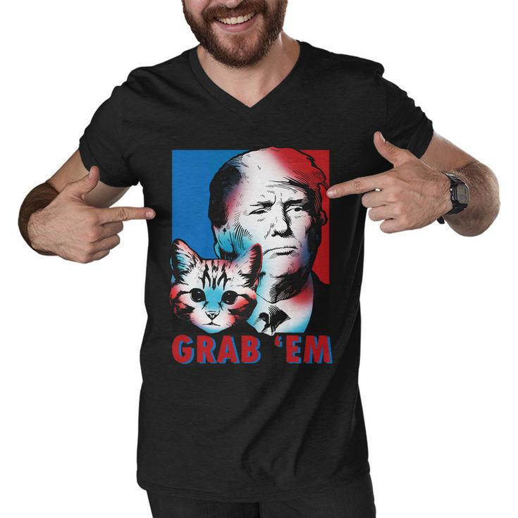 Grab Em Cat Funny Pro Trump Tshirt Men V-Neck Tshirt