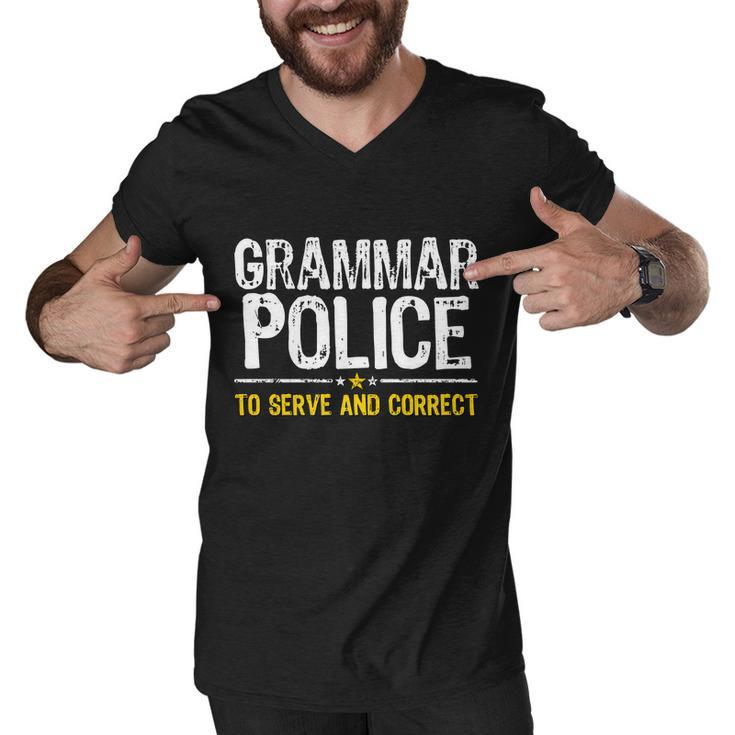 Grammar Police To Serve And Correct Funny Meme Tshirt Men V-Neck Tshirt