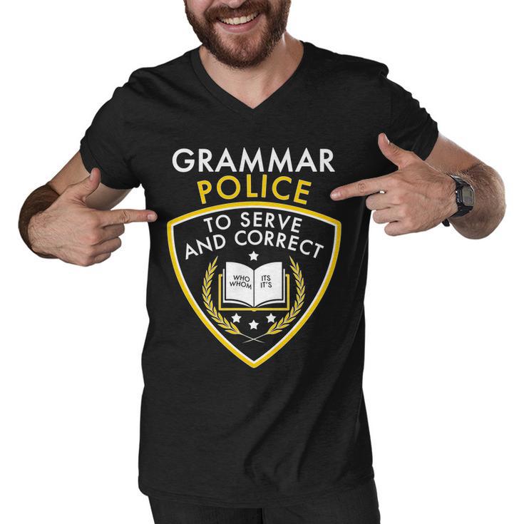 Grammar Police To Serve And Correct Funny V2 Men V-Neck Tshirt