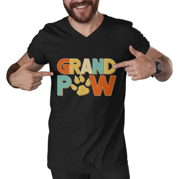 Grand Paw Funny Dog Grandpa Tshirt Men V-Neck Tshirt