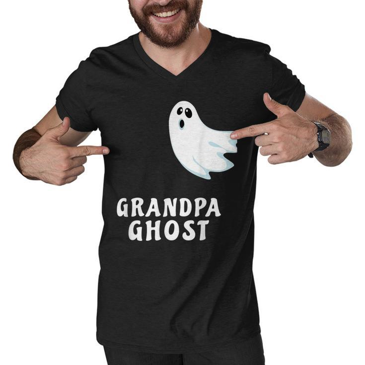 Grandpa Ghost Funny Spooky Halloween Ghost Halloween Dad  Men V-Neck Tshirt