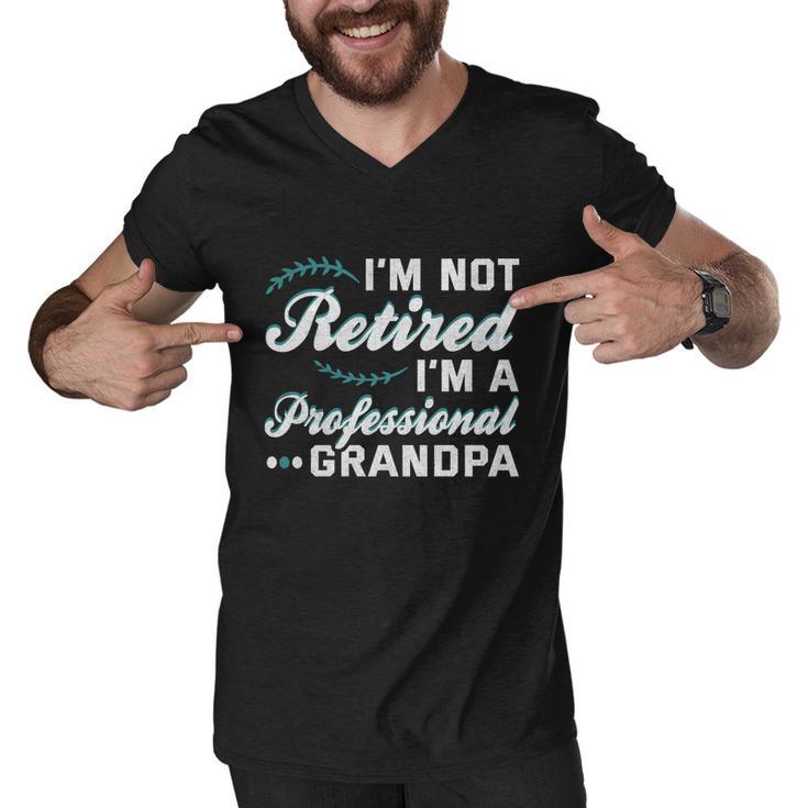 Grandpa Shirts Funny Fathers Day Retired Grandpa Long Sleeve Tshirt Men V-Neck Tshirt