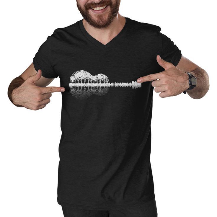 Guitar Landscape Tshirt Men V-Neck Tshirt