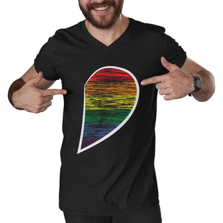 Halfheart Lgbt Gay Pride Lesbian Bisexual Ally Quote Men V-Neck Tshirt