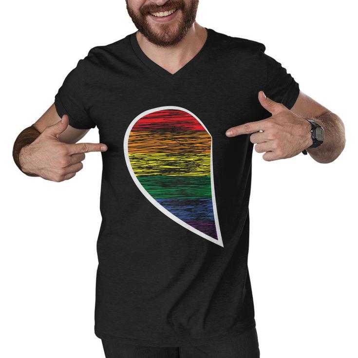 Halfheart Lgbt Gay Pride Lesbian Bisexual Ally Quote V2 Men V-Neck Tshirt