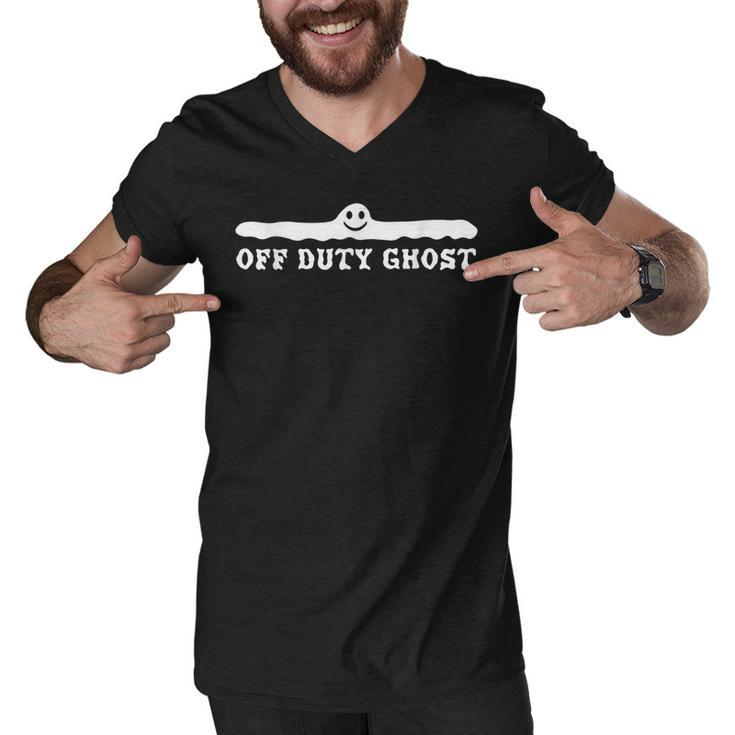 Halloween Scary Off Duty Ghost Spooky Boo Funny  Men V-Neck Tshirt