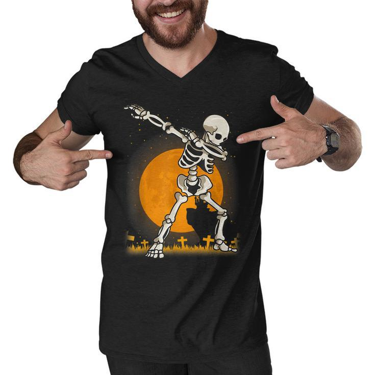 Halloween Shirts For Boys Kids Dabbing Skeleton Costume Dab Men V-Neck Tshirt