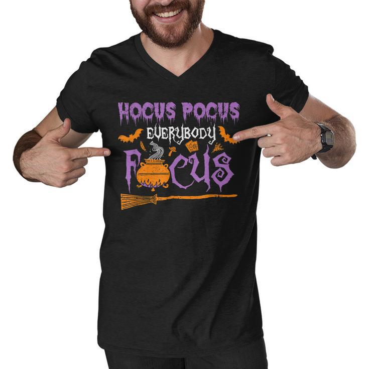 Halloween Teacher Or Student Hocus Pocus Everybody Focus  Men V-Neck Tshirt