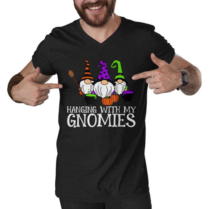 Hanging With My Gnomies Funny Garden Gnome Halloween  Men V-Neck Tshirt
