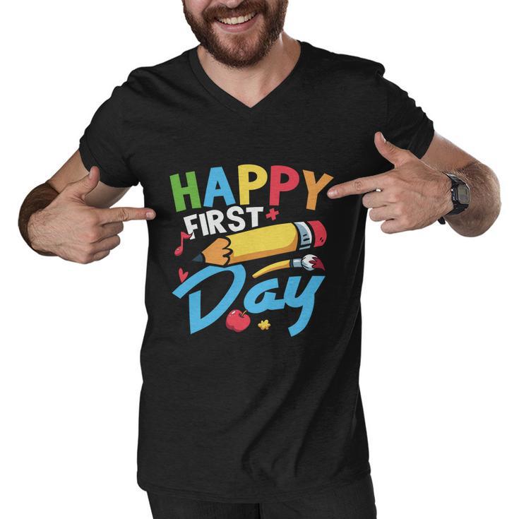 Happy 1St Day Welcome Back To School Graphic Plus Size Shirt For Teacher Kids Men V-Neck Tshirt