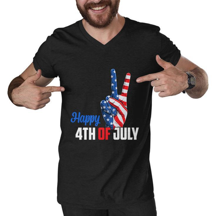 Happy 4Th Of July Peace America Independence Day Patriot Usa Gift Men V-Neck Tshirt